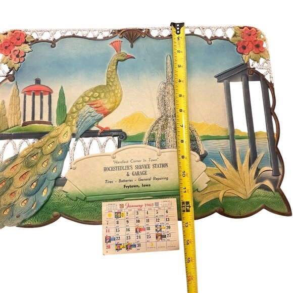 Vintage 1962 Die Cut Calendar Hochstedler's Service Station & Garage West German - Picture 9 of 9